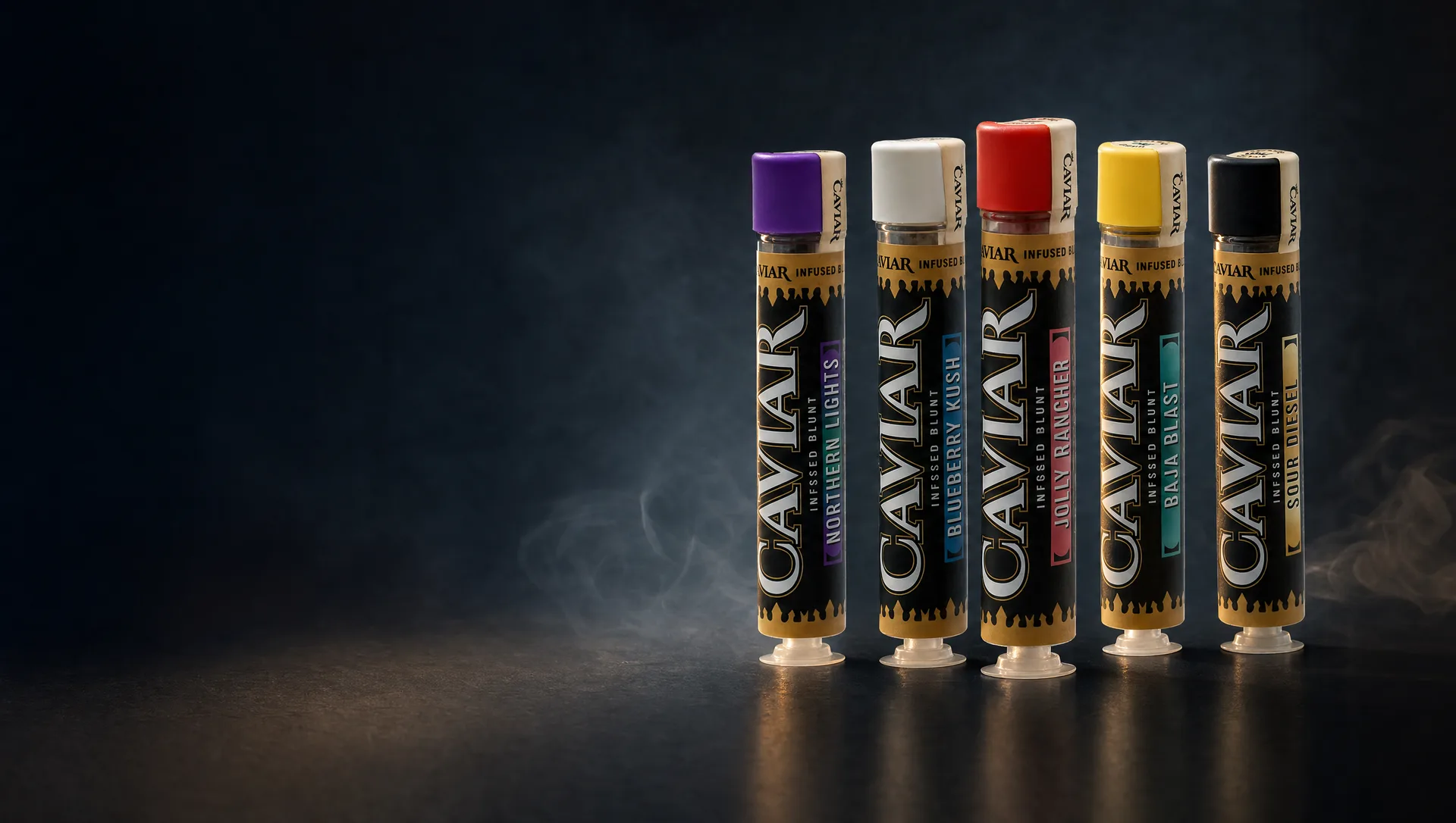 Caviar Infused Blunts — Northern Lights, Blueberry Kush, Jolly Rancher, Baja Blast, Sour Diesel